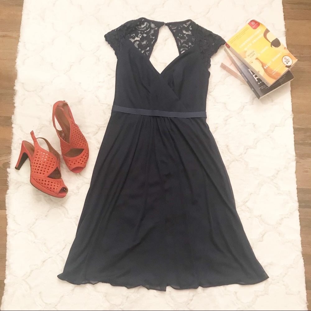 David’s Bridal Mesh Lace Cocktail Bridesmaid Dress